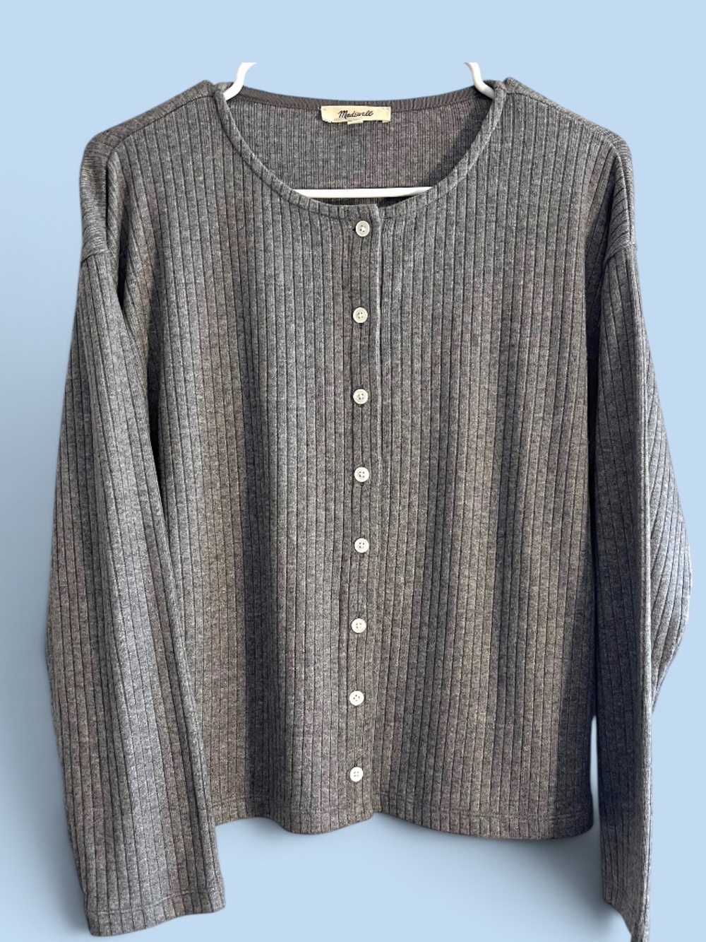 Madewell Relaxed Button Front Cardigan Heather Gray Size M